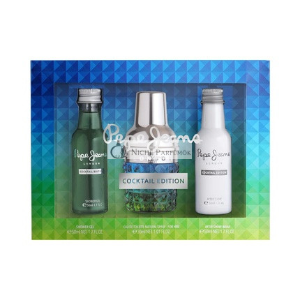 Pepe Jeans Cocktail Edition For Him Perfume Men's Gift Set with Eau de Toilette 30ml After Shave 50ml and Shower Gel 50ml Set with Men's Perfume Citrus, Wood and Spice Scent