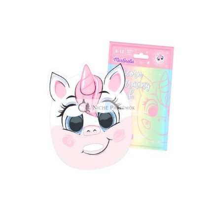 Martinelia Kids Face Mask Printed Unicorn Fabric Moisturizing Mask for Children 8-12 Years Beauty Routine Moisturizes Kids' Skin Boys and Girls