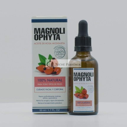 Magnoliophyta Pure Rose Hip Oil 50ml Face and Body All Skin Types Regenerating Anti-Stretch Mark Oil Reduces Wrinkles and Scars 100% Natural from Chile