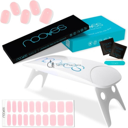 NOOVES NAILS Premium Pink Gel Nail Sheets with Portable UV/LED Nail Lamp 8W