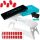 Pre-Cured Red Gel Nail Sheets with Portable UV/LED Nail Dryer Lamp 8W Semi-Cured Gel Nail Strips Semi-Permanent Nail Stickers Crimson Red