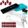 Pre-Cured Red Gel Nail Sheets with Portable UV/LED Nail Dryer Lamp 8W Midnight Rain