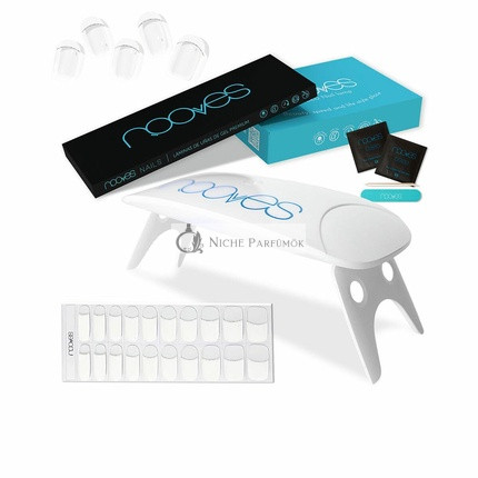 NOOVES Premium Gel Nail Sheets Case with French Nail Foils and Portable UV/LED Nail Lamp 8W - Pack of 5