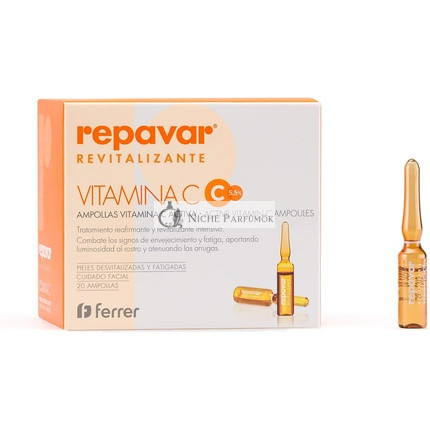 Repavar Revitalize Active Vitamin C Ampoules 20 Units - Antiaging, Intense Revitalizing and Firming Treatment, High Concentrate Vitamin C 20 Count
