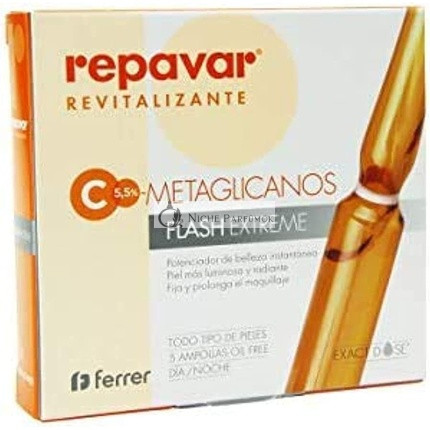Repavar Metaglycan Revitalizing Flash Extreme 5 Ampoules with 5.5% Pure Vitamin C - Immediate Flash Ampoules 156702