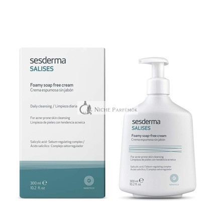 Sesderma Salises Foaming Soap-Free Cream for Acne-Prone Skin with Salicylic Acid and Mattifying Active Ingredients