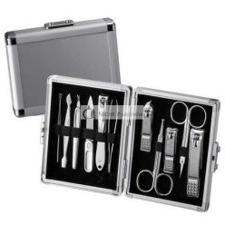 Manicure Set with Silver Case - 11 Tools