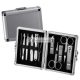 Manicure Set with Silver Case - 11 Tools