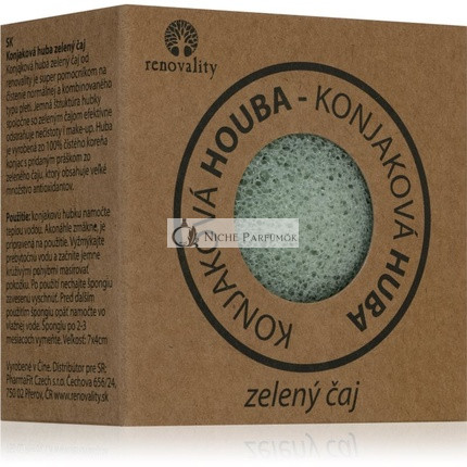 Renovality Konjac Mushroom Green Tea Cleansing Sponge 7x4 cm