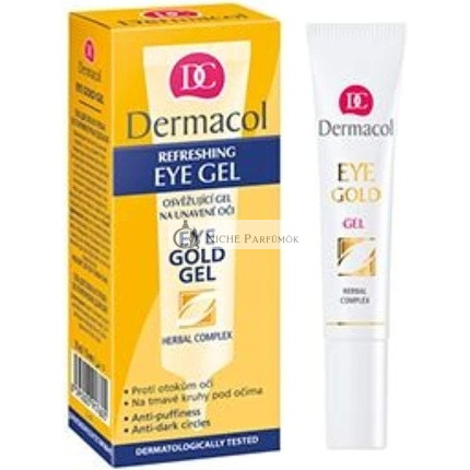 Dermacol Eye Gold Gel - Refreshing Eye Gel against Wrinkles, Puffiness, and Dark Circles 15 ml