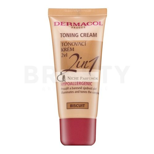 Dermacol Toning Cream 2in1 Toning and Hydrating Emulsion for Even Skin Tone Biscuit 30 ml