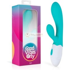   Good Vibes Only Rabbit Vibrator Bliss with 10 Vibration Modes Rechargeable Waterproof Stimulates Vagina Clitoris and G-Spot Blue