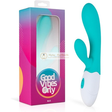 Good Vibes Only Rabbit Vibrator Bliss with 10 Vibration Modes Rechargeable Waterproof Stimulates Vagina Clitoris and G-Spot Blue