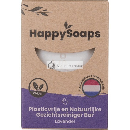 Happysoaps Facial Cleanser Bar & Make-Up Remover - Lavender - Versatile And Perfect For Sensitive Skin - 100% Plastic Free, Vegan & Natural - 70gr