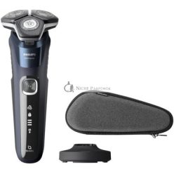   Philips Shaver Series 5000 S5885/35 Wet and Dry Shaving Cordless with SkinIQ Technology SteelPrecision Blades Midnight Blue 60 Minutes Gray