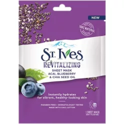   St Ives Revitalising Acai, Blueberry and Chia Seed Oil Sheet Mask 23ml