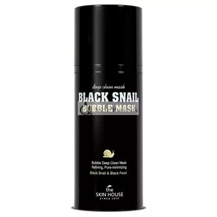 The Skin House Black Snail Bubble Mask 100ml Pore Control Purifying Cleansing Mask 2 in 1 Control Oil Level Paraben Free Cruelty Free Korean Skin Care