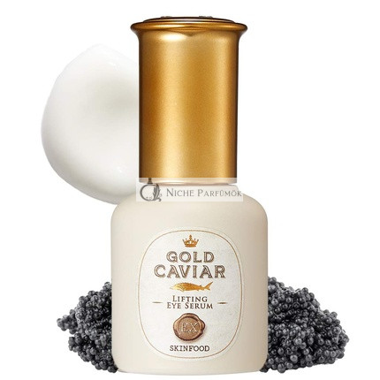 SKINFOOD Gold Caviar EX Lifting Eye Serum 32ml - Concentrated Caviar & Gold Nourishing Eye Essence for Dry Sagging and Aging Skin - Best Illuminating Moisturizers for Drying Skin 1.08 fl.oz
