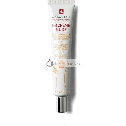 Erborian BB Cream with Ginseng Imperfection Covering Foundation 5-in-1 Korean Skincare Face Cream SPF 20 Nude Shade 45ml