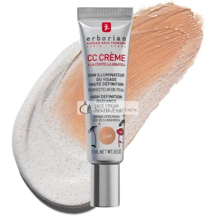 Erborian CC Cream with Centella Asiatica Lightweight Skin Perfector Tinted Moisturiser and Brightening Face Cream Fair Shade SPF 25 15ml