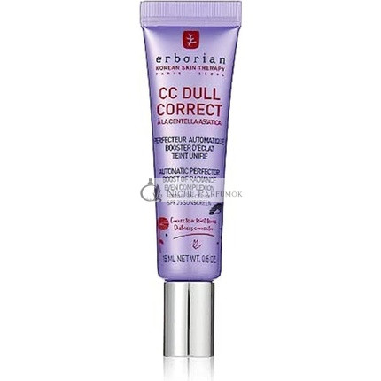 Erborian CC Dull Correct with Centella Asiatica Korean Skincare and Makeup Cream Primer Blur for Radiance Boosting and Soothing Effects Even Complexion SPF 25 All Skin Type 15ml