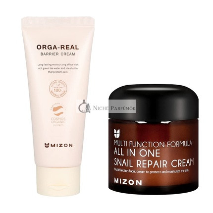 MIZON All in One Snail Repair Cream and Orga Real Barrier Cream Bundle Blemish and Wrinkle Care 75ml