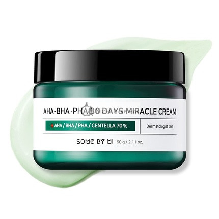 SOME BY MI AHA BHA PHA 30 Days Miracle Cream 60g - Mild Skin Barrier Cream for Acne-Fighting and Sensitive Skin