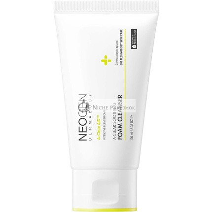 DERMALOGY by NEOGENLAB A-Clear Soothing Foam Cleanser 3.38oz 100ml - Clogged Pores and Sebum Cleansing Foam for Acne-Prone Skin with Salicylic Acid, Tea Tree, Centella Asiatica - Korean Skin Care