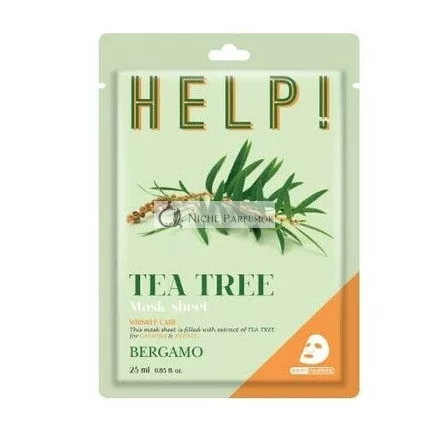 Help Sheet Mask Tea Tree Face Mask 25ml BERGAMO