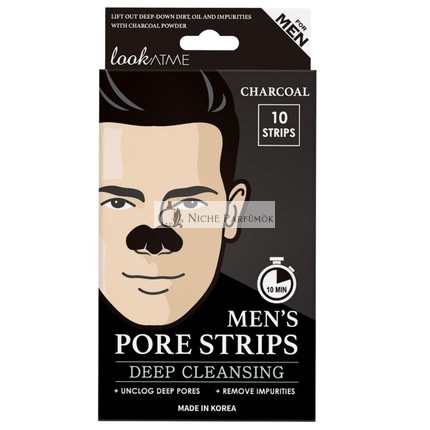 Look At Me Men's Pore Strips Cleansing Charcoal Nose Patch - 10 Pieces