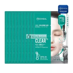   MEDIHEAL Capsule 100 BIO Seconderm CLEAR α Mask Pack 23ml + HYALURONIC 4ml