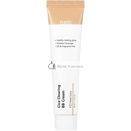 PURITO Cica Clearing BB Cream #15 Rose Ivory 1 fl.oz / 30ml Vegan Foundation