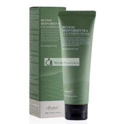   BENTON Deep Green Tea Cleansing Foam 120g - Pore Tightening and Cleansing Face Cleanser for Oily and Sensitive Skin