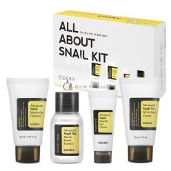  COSRX All About Snail Korean Skincare TSA Approved Travel Size Gift Set Cleanser Essence Cream Eye Cream Snail Mucin for Repairing Recovering Rejuvenating