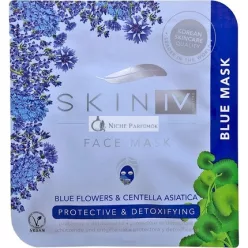   Skin IV Korean Protective & Detoxifying Face Sheet Mask With Blue Flowers & Centella Asiatica 25ml
