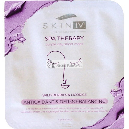 Skin IV Korean Skincare Antioxidant & Dermo-Balancing Purple Clay Face Sheet Mask 15g