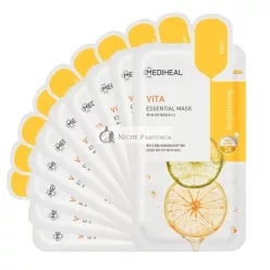   Mediheal Best Korean Sheet Mask Vita Essential Face Mask 10 Sheets Vitamin Mask for All Skin Types