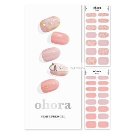 ohora Semi Cured Gel Nail Strips N Lazy Sunday - Works with Any Nail Lamps Salon-Quality Long Lasting Easy to Apply & Remove - Includes 2 Prep Pads Nail File & Wooden Stick Pink
