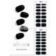 ohora Semi Cured Gel Nail Strips N Onyx - Salon-Quality Long Lasting Easy to Apply and Remove - Includes 2 Prep Pads Nail File and Wooden Stick Black