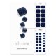 [P Starry Night] Real Gel Nail Strip by Ohora with Prep Pad Mini Nail File Wood Stick DIY Toe Nail Art Starter Kit No Glue Non Soak-Off