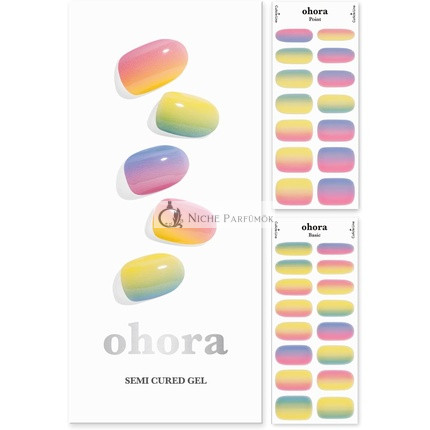 ohora Semi Cured Gel Nail Strips N Pastel - Works with Any UV Nail Lamps Salon-Quality Long Lasting Easy to Apply & Remove Includes 2 Prep Pads Nail File & Wooden Stick