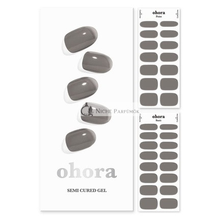 ohora Semi Cured Gel Nail Strips N Tint Black - Works with Any Nail Lamps Salon-Quality Long Lasting Easy to Apply & Remove - Includes 2 Prep Pads Nail File & Wooden Stick