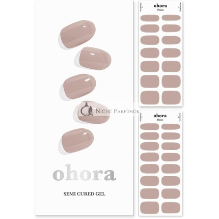 ohora Semi Cured Gel Nail Strips in Cream Beige - Salon-Quality Long Lasting Easy to Apply & Remove - Includes 2 Prep Pads Nail File & Wooden Stick - Beige