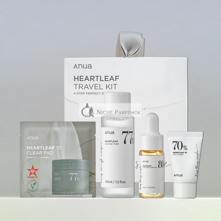 Anua Heartleaf Smoothing Trial Korean Kit Travel Size Gift Set with Heartleaf 77 Clear Pad Heartleaf77% Smoothing Toner and Daily Lotion Heartleaf 80 Moisture Soothing Ampoule Korean Skin Care