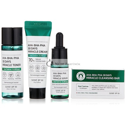 SOME BY MI AHA BHA PHA 30 Days Starter Kit Toner 1.01oz Serum 0.33oz Cream 0.7oz Cleansing Bar 1.05oz Anti-Wrinkle Blemish and Sebum Care Facial Skin Care Set