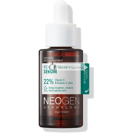 DERMALOGY by NEOGENLAB Real Vitamin C Serum 1.12 oz Brightening Revitalizing Serum with 22% Pure Ascorbic Acid Ferulic Acid Zinc and Niacinamide Korean Skin Care Vitamin C Vegan