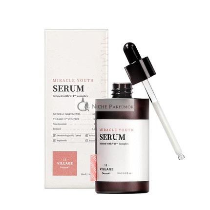 VILLAGE 11 FACTORY Miracle Youth Serum Retinol 0.1% Niacinamide Firm Skin Wrinkle Care Vegan Formula 1.69 fl oz/50ml