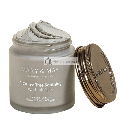 Mary&May CICA TeaTree Soothing Wash off Pack 4.4 Fl Oz / 125g - Centella Asiatica Extract, Tea Tree, Pore Care, Trouble Relief, Mask Wash Off - Vegan, EWG Ingredients