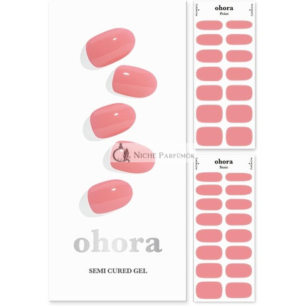 ohora Semi Cured Gel Nail Strips N Cream Glow - Works with Any Nail Lamps Salon-Quality Long Lasting Easy to Apply & Remove - Includes 2 Prep Pads Nail File & Wooden Stick Pink
