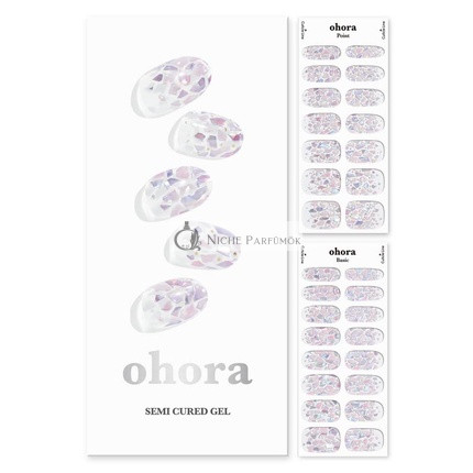 ohora Semi Cured Gel Nail Strips N Petal Rain - Works with Any Nail Lamps Salon-Quality Long Lasting Easy to Apply & Remove - Includes 2 Prep Pads Nail File & Wooden Stick
